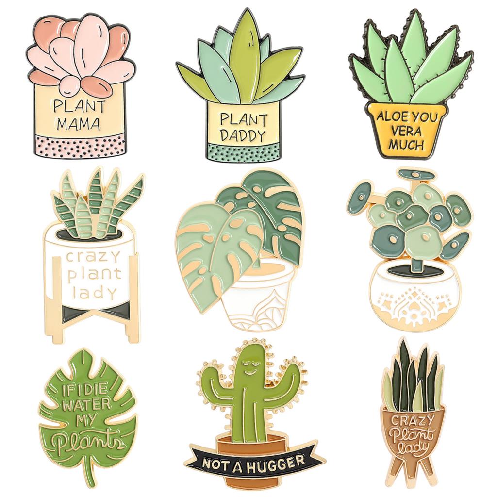 Aloe Vera Pot - Potted Plant Brooch Monstera Aloe Vera
