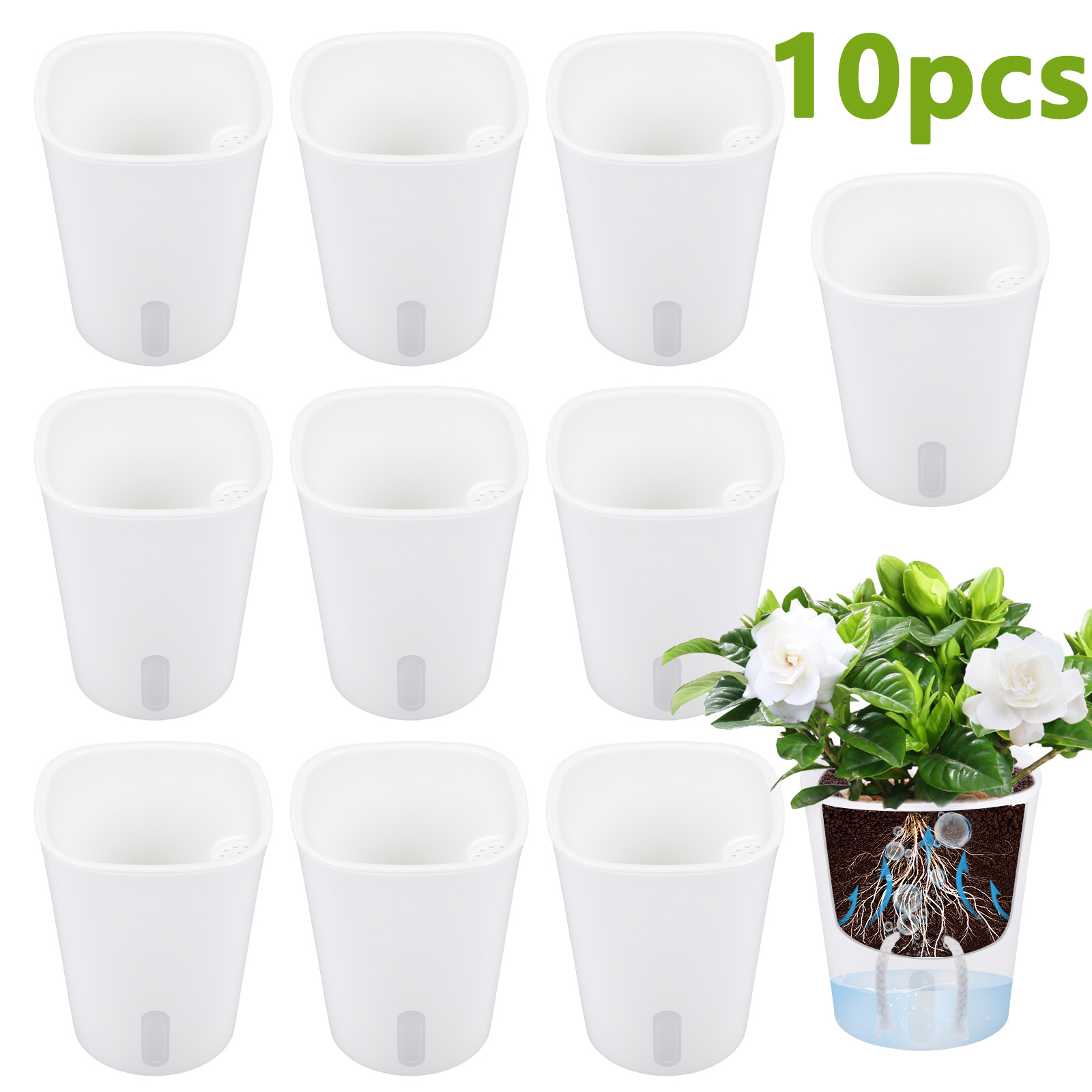 Aloe Vera Pot - 10Pcs Self Watering Plastic Flower Pot