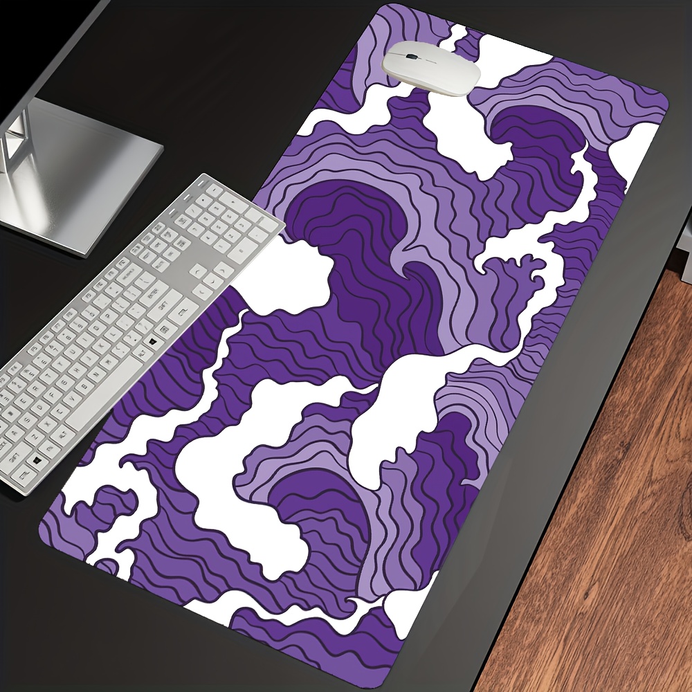 Tradescantia Purple - Purple and White Waves Art Desk