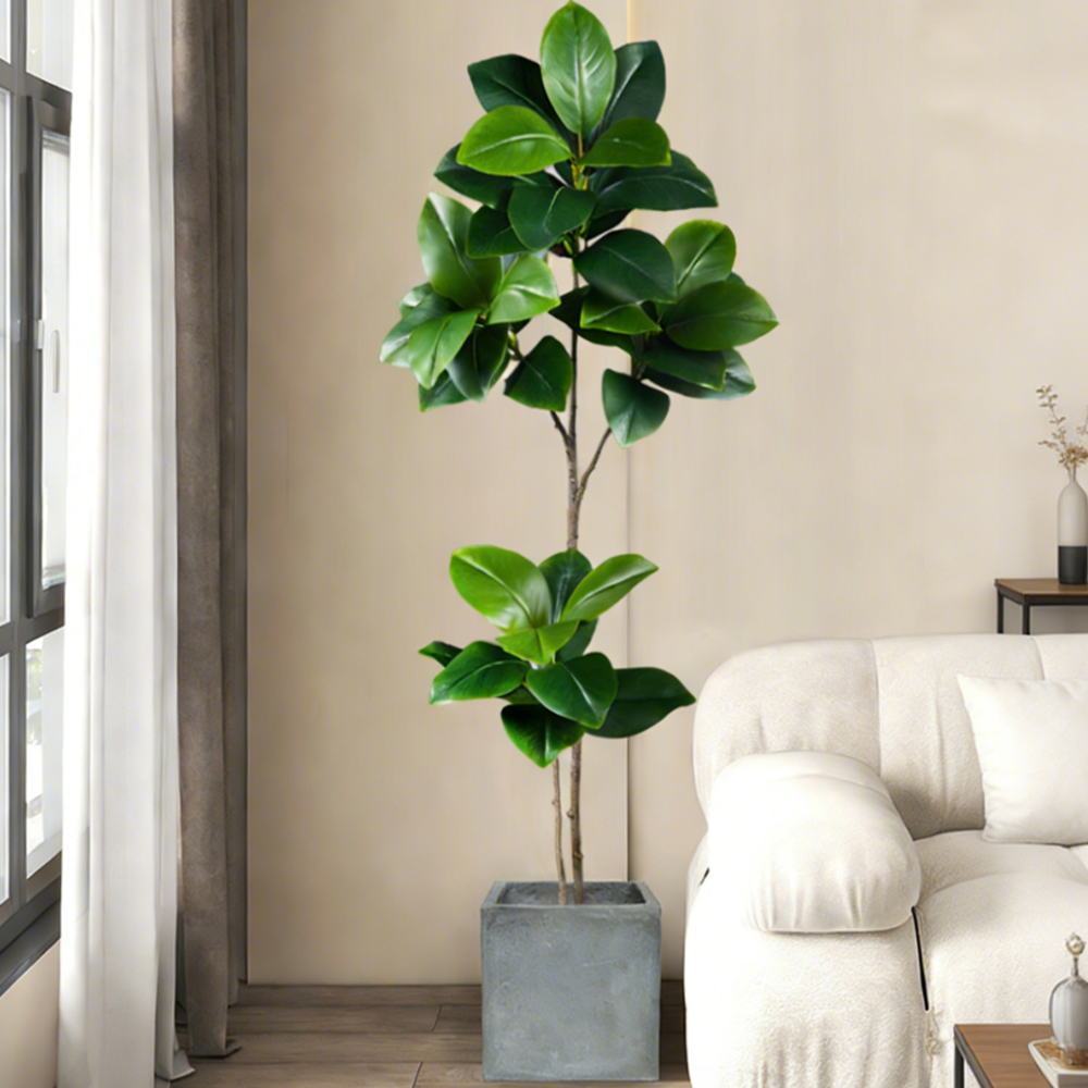 74-140cm Artificial Rubber Tre - Ficus Lyrata Tree ulasan dan harga