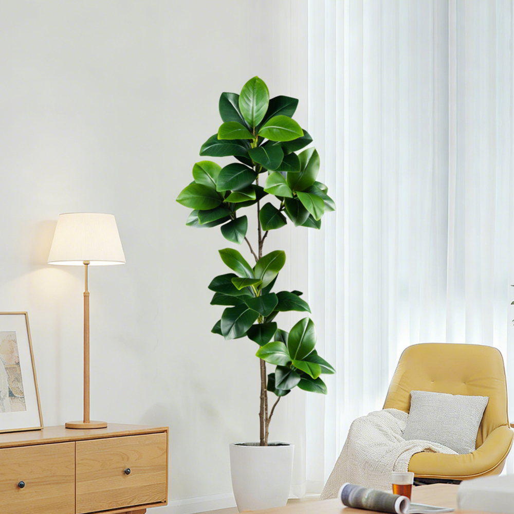 74-140cm Artificial Rubber Tre - Ficus Lyrata Tree ulasan dan harga