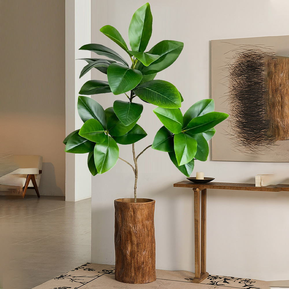 74-140cm Artificial Rubber Tre - Ficus Lyrata Tree ulasan dan harga