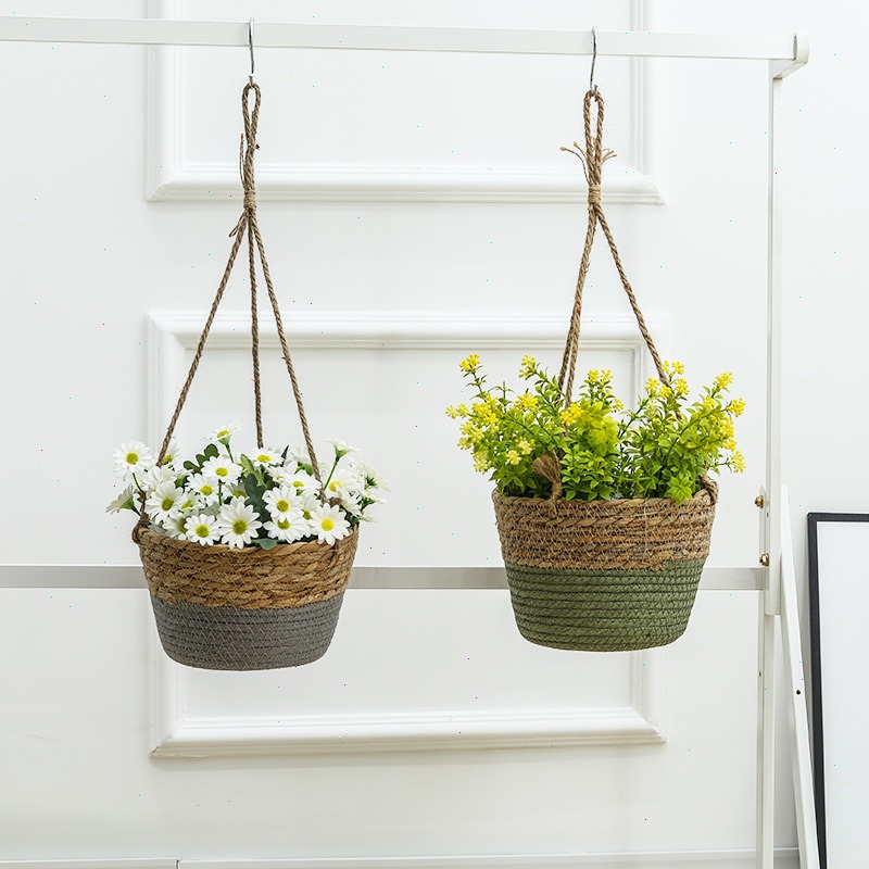 Straw Hanging Basket Flower Po - Spider Plant Hanging ulasan dan harga